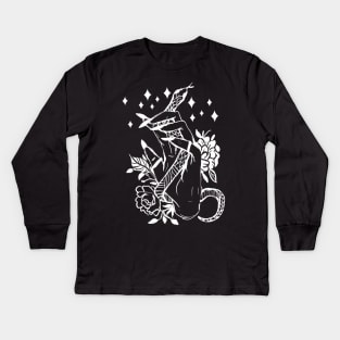 Witchy Hand & Snake Spooky Gothic Punk Kids Long Sleeve T-Shirt